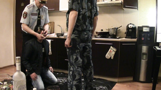 DEPRAVED SUB - SKINHEAD in a GANG SADISM & MASOCHISM sesh - smack, slobber, mouth choking with dinky and faux-cock