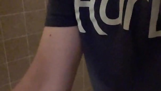 School College Girl Nearly Caught Jacks Off & Nutting in School Shower