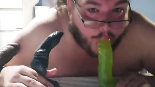 Chub GASPS on phat fake penises (sloppy and wordy!)