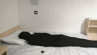 Zentai self restrain bondage mummification