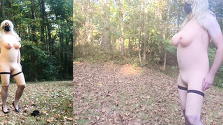 Gross crossdresser in faux huge bap figure suit behind the scenes photoshoot