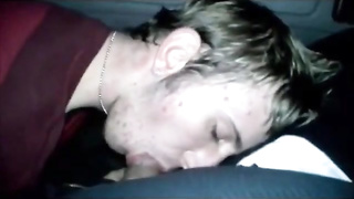 Twink sucking cock at the truck stop with CIM and swallow 6