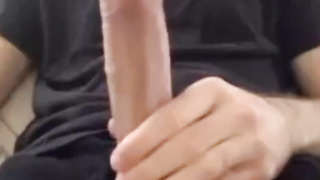 Stroking big long hard cock big bellend muchroom head 6