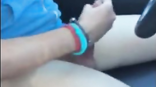 Wanking and cumming in the car with a buddy 5