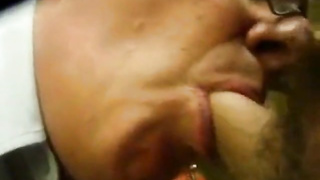 Daddy blows it in stockroom 7