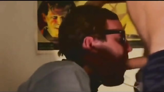 Fucking buddy's throat good and cum on his face 8