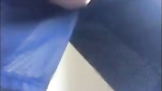 He is pulling the skin up and down, in his pant and cums 7