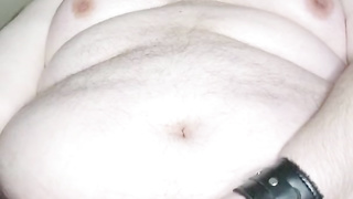 Chub strokes off in kink soiree garb (victim mettle)