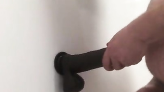 Wall climb on faux-cock