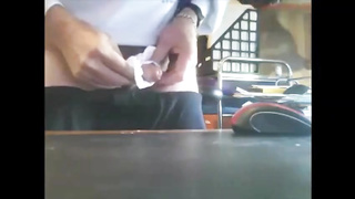 old bearded grandpa shooting his load 7