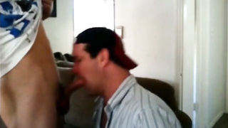 Sucking a neighbor's cock and he cums on my face 12