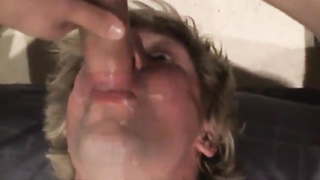 Fucking the twink's mouth and cumming on his face 13