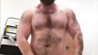 Muscle man showing his dick 6