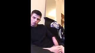 Cute guy jerks his big cock off 5