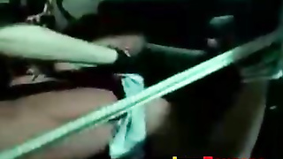 Muscle jock tied up with fat rope during outdoor BDSM