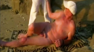 Two daddys at the beach 8