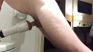 Groaning while pumping more cum into my fleshlight 6