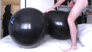 Undressing humping big balloon inflatable cum 7