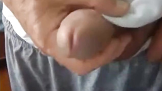 old man jerking his big dick 8