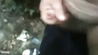 Old man wanking his uncut cock outside 8