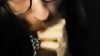 Hot bearded guy sucking guy in public restroom 10