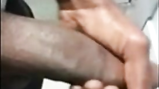 Str8 at work playing with his big black dick 6