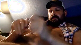 Bearded Trucker Self Facial Jerk Off & Cum 9
