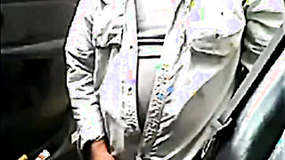 Mature beard dad jerks his cock by his truck outside 9