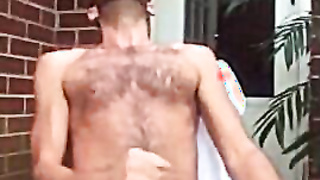 Str8 men jerk off in front yard 9