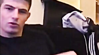 Cute guy jerks his big cock off 7