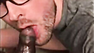 Black Guy Fucks White Guy's Mouth with Big Cock