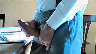 Grandpa Strokes His Cock