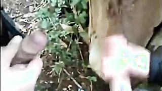 Outdoor Handjob for a Big Cock