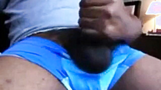 Hung Black Stud Strokes His Big Cock