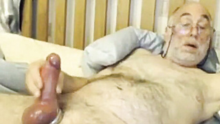 Big-Cock Bear Grandpa Strokes Solo