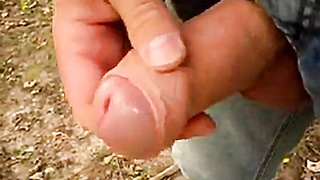 Outdoor Masturbation: Uncut Cock Wanking and Cumming