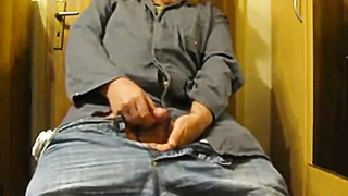 Fat Amateur Daddy Strokes Small Cock