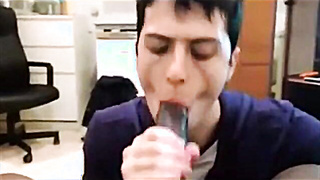 Big Black Cock Sucked by a Horny Amateur Dude