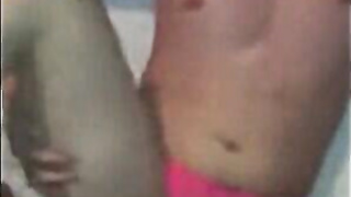 Big White Guy Takes BBC Bareback 3