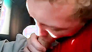 Backseat Blowjob and Cum Swallow