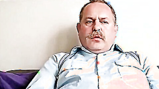 Big Daddy Bear Jerks Off His Small Cock