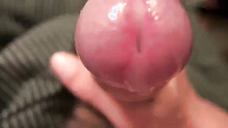Uncut Foreskin Gaming Closeup with Cum