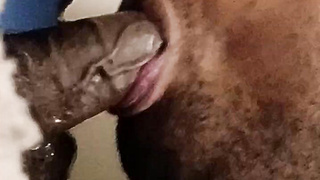 verbal DL BBC gets gulped down by fat unshaven sissy faggot @ gloryhole