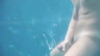 Big-Cock Man Masturbates Outdoors: Underwater Cum Explosion!