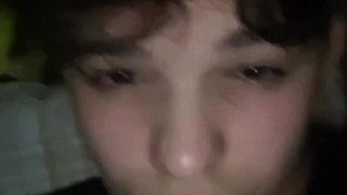 young gay man walks around the street in tight leggings and inserts a dildo into himself