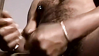 Black amateur strips naked and jerks off his cock solo