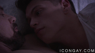 Beefy hunk passionately ass fucks his younger boyfriend