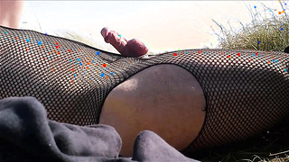 Crossdressing and Wanking on a Public Beach 3