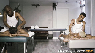 Sensual massage with Bobby Beast turns on to be a wild bareback BBC orgy