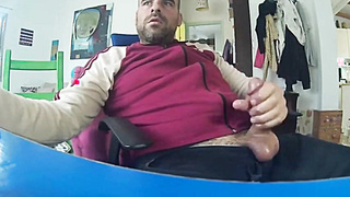 Big-Cock Bear Masturbating on Webcam 2
